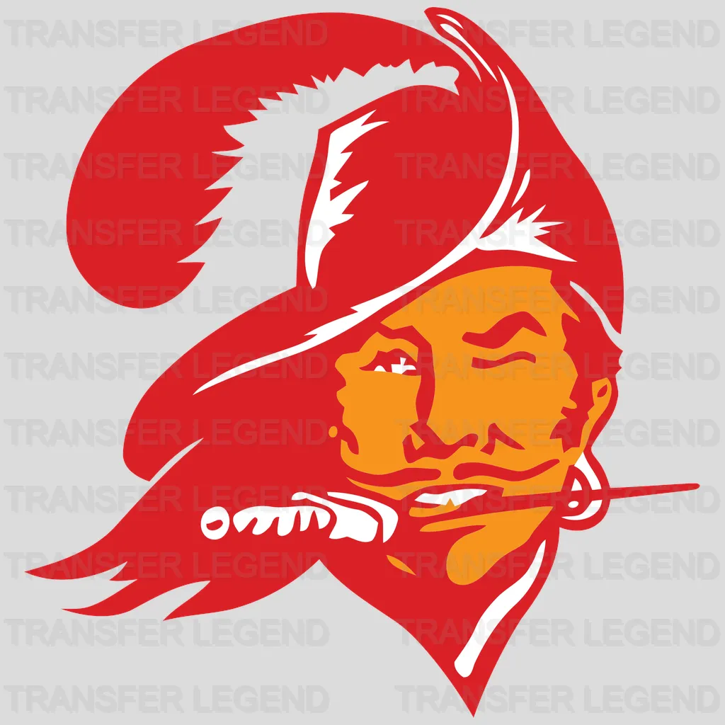Tampa Bay Buccaneers Bucco Bruce Throwback Head NFL Design - DTF Heat Transfer