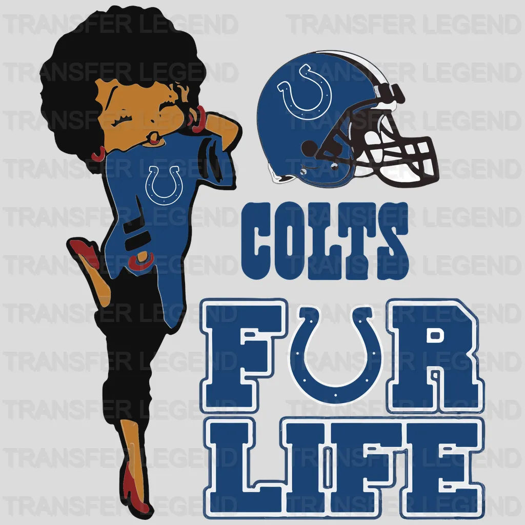 Indianapolis Colts DNA Fingerprint Emblem NFL Design - DTF Heat Transfer