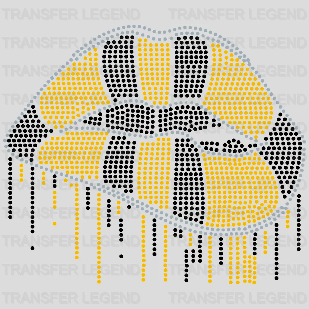 Pittsburgh Steelers stylized “S” letter filled with star pattern, NFL design - DTF Heat Transfer
