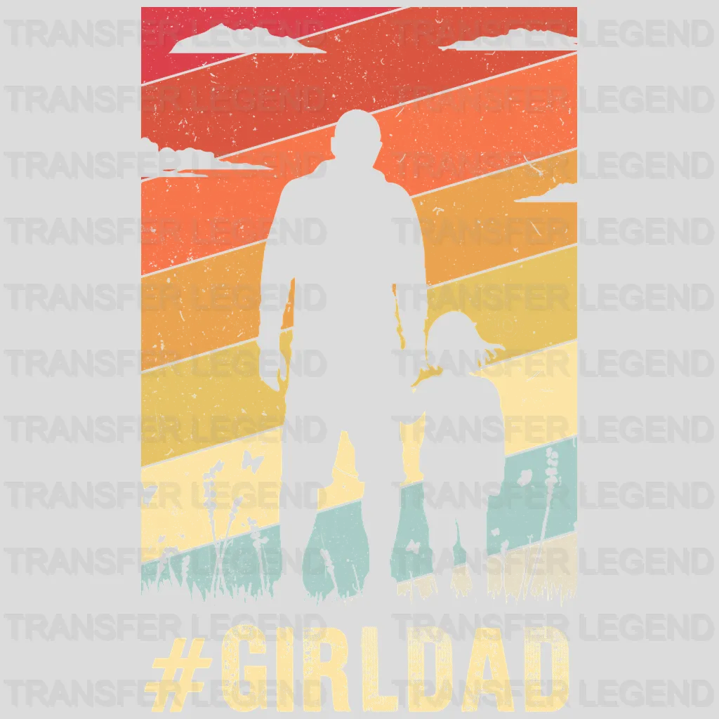 Girl Dad - Father and Daughter Silhouette Design - DTF heat transfer - transferlegend