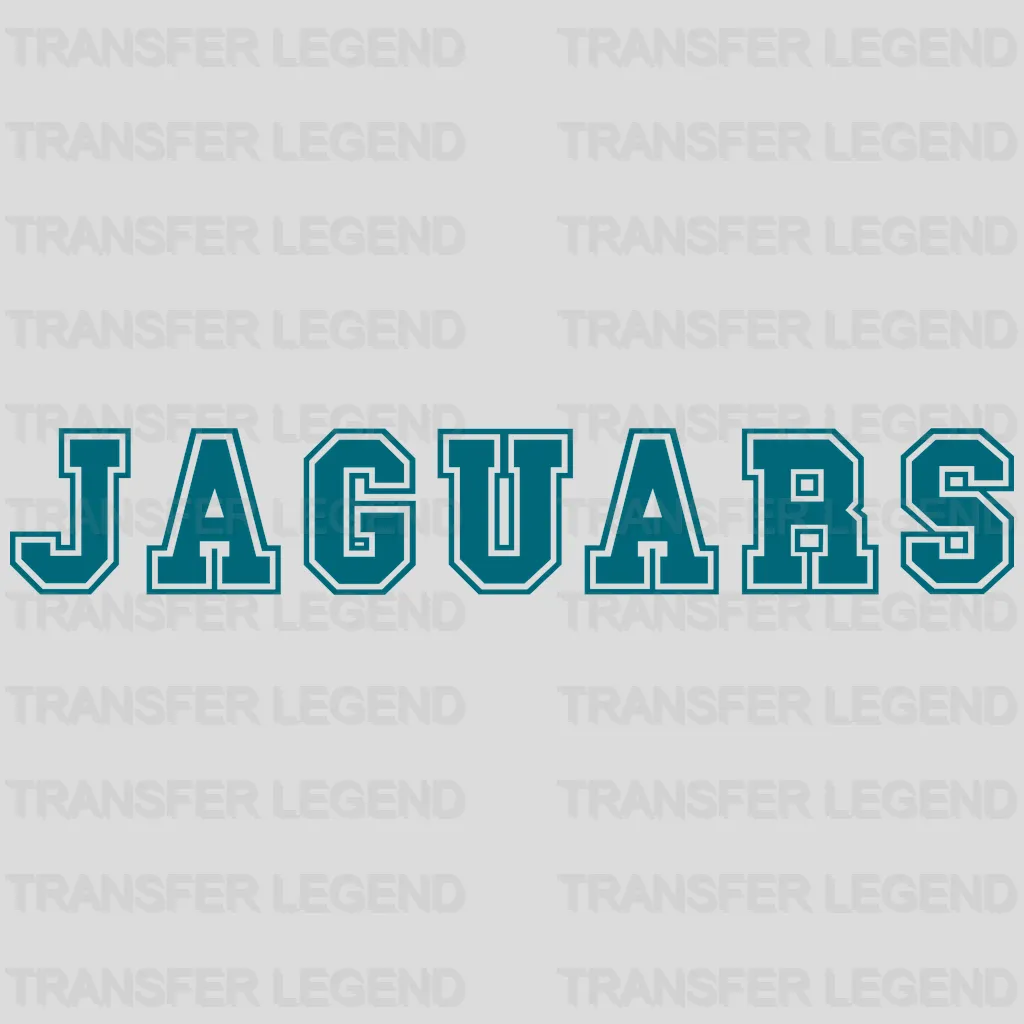 Jacksonville Jaguars Teal Block Wordmark NFL Design - DTF Heat Transfer