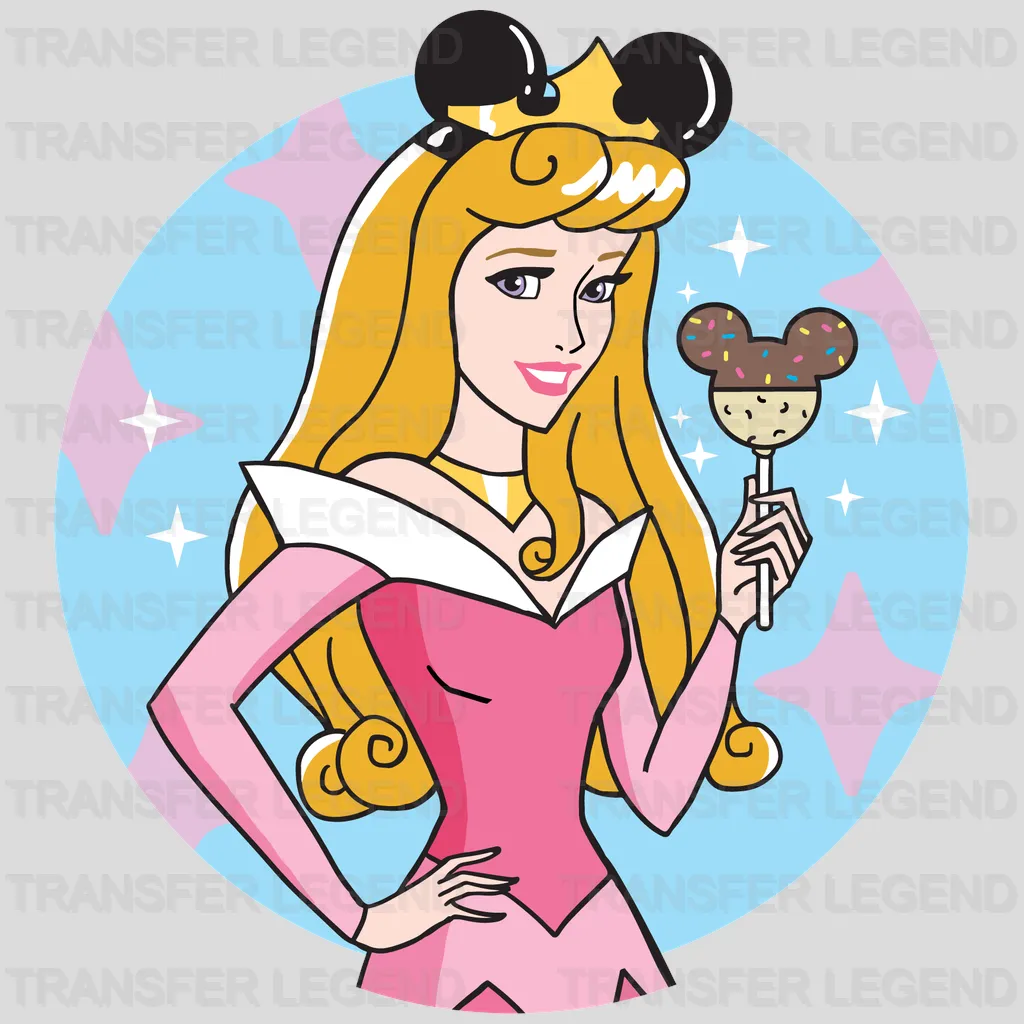 Snacks Princess Aurora Mickey Ears - Sleeping Beauty Design - DTF heat transfer - transferlegend