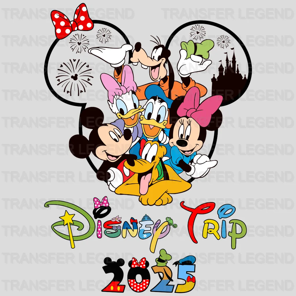 Minnie & Mickey 2025 Trip Cartoon Designs - DTF Heat Transfer - transferlegend