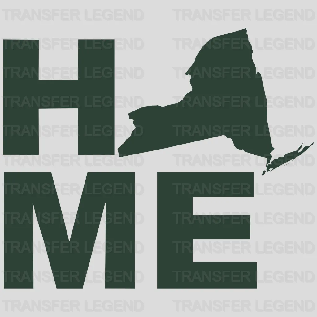 New York Jets HOME Wordmark with NY State Silhouette NFL Design - DTF Heat Transfer