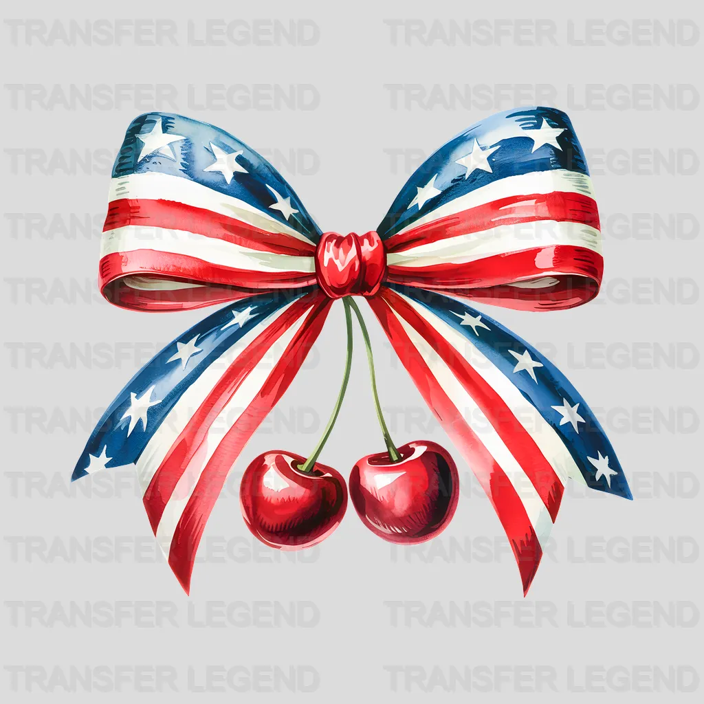 USA Cherry 4th July Design - DTF Heat Transfers - transferlegend