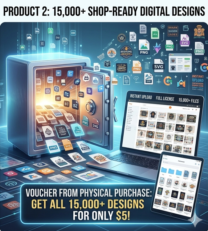 15,000 Shopify-Ready Digital DTF Vault (Full Digital Storefront Envy)