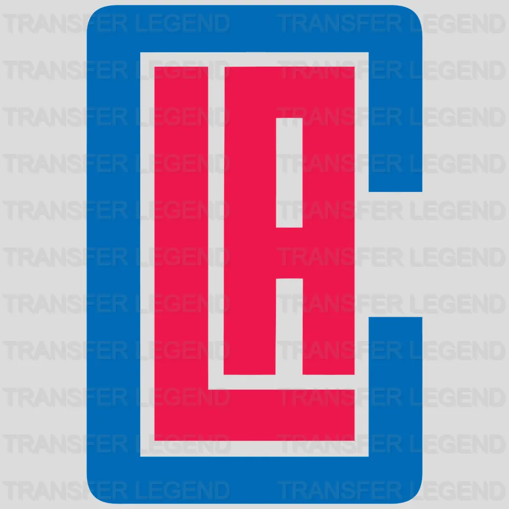 Los Angeles Clippers Block “LA” Monogram NBA Design - DTF Heat Transfer