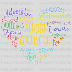 School Counselor 100 Days School Design - DTF heat transfer - transferlegend