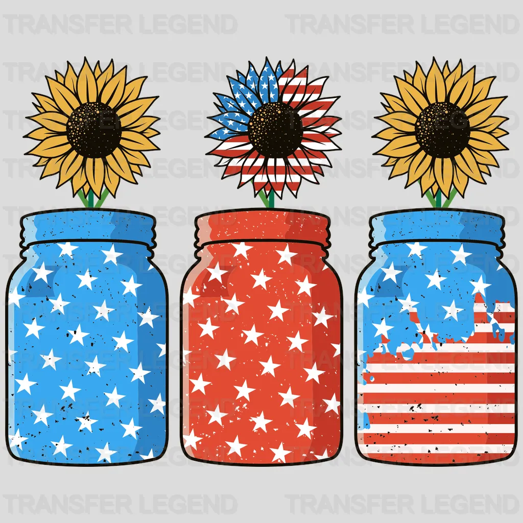 American Flag Jars DTF Transfer - transferlegend