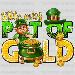 Little Miss Pot Of Gold St. Patrick's Day Design - DTF heat transfer - transferlegend