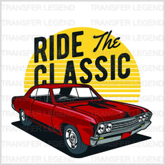 Cars Ride The Red Classic Clasic Car Designs - DTF Heat Transfer - transferlegend