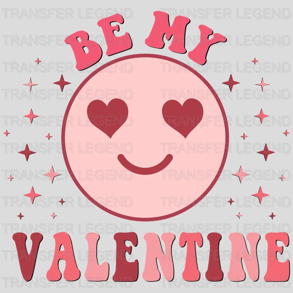 Be My Valentine Heart Eyes Emoji Design - DTF heat transfer - transferlegend