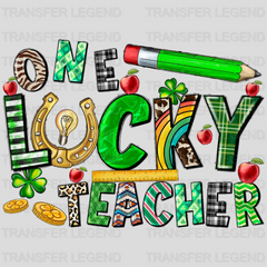 One Lucky Teacher St. Patrick's Day Design - DTF heat transfer - transferlegend