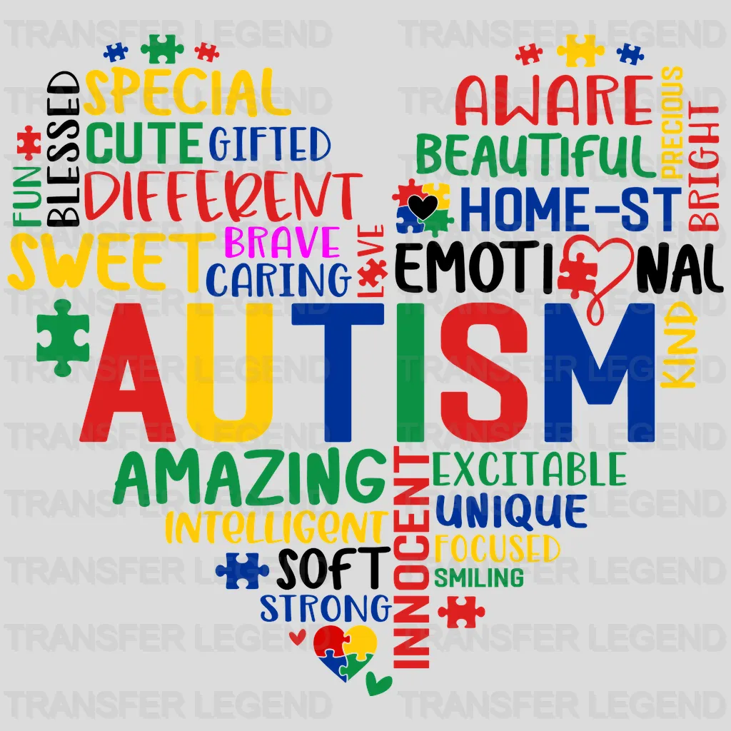 Autism Characteristics Heart Design - transferlegend