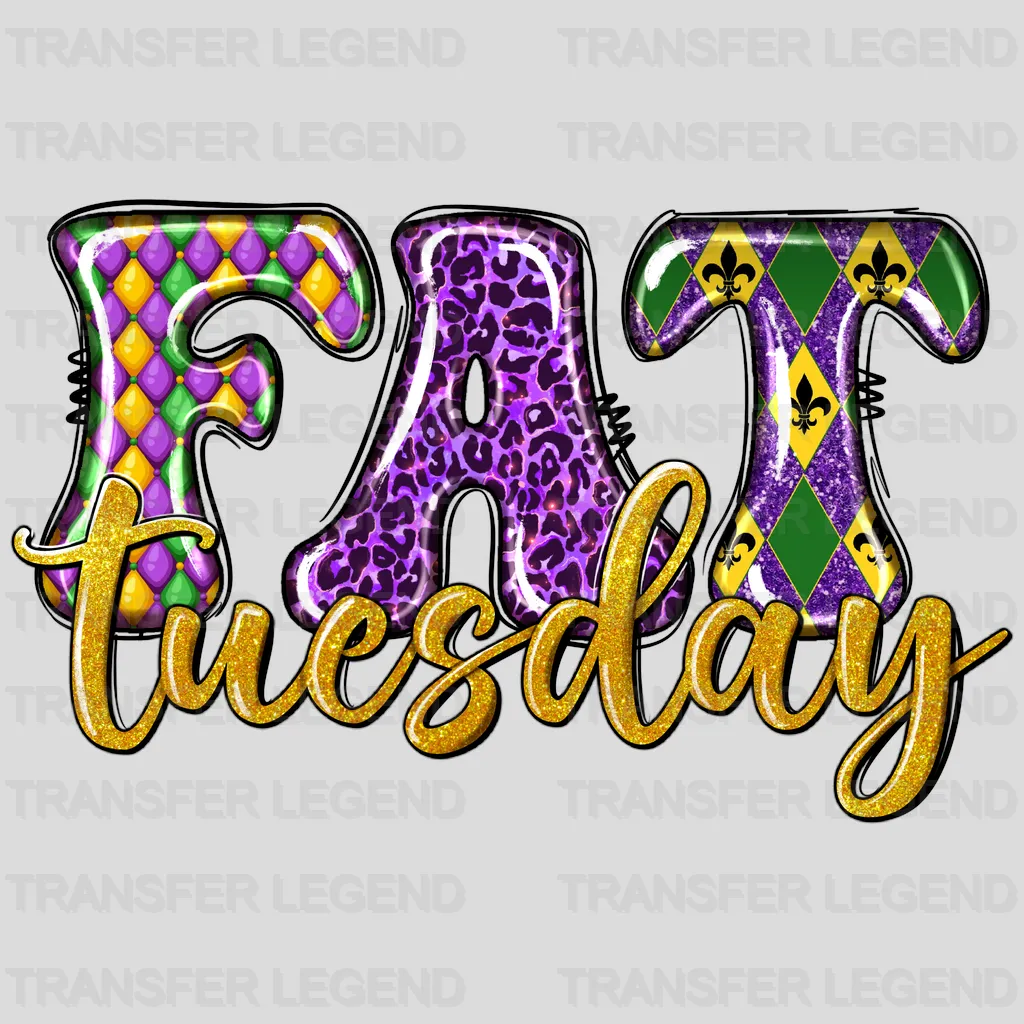 FAT Tuesday Mardi Gras Design- DTF heat transfer - transferlegend