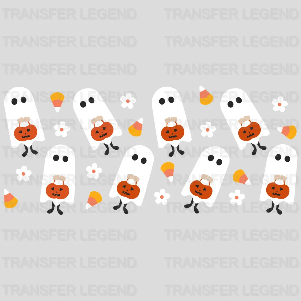 Trick Or Treat Ghosts Halloween UV DTF Transfer Cup Wrap UV DTF Sticker - transferlegend