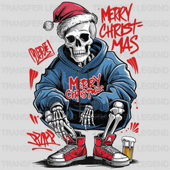 Merry Skull Christmas design - DTF Heat Transfer - transferlegend