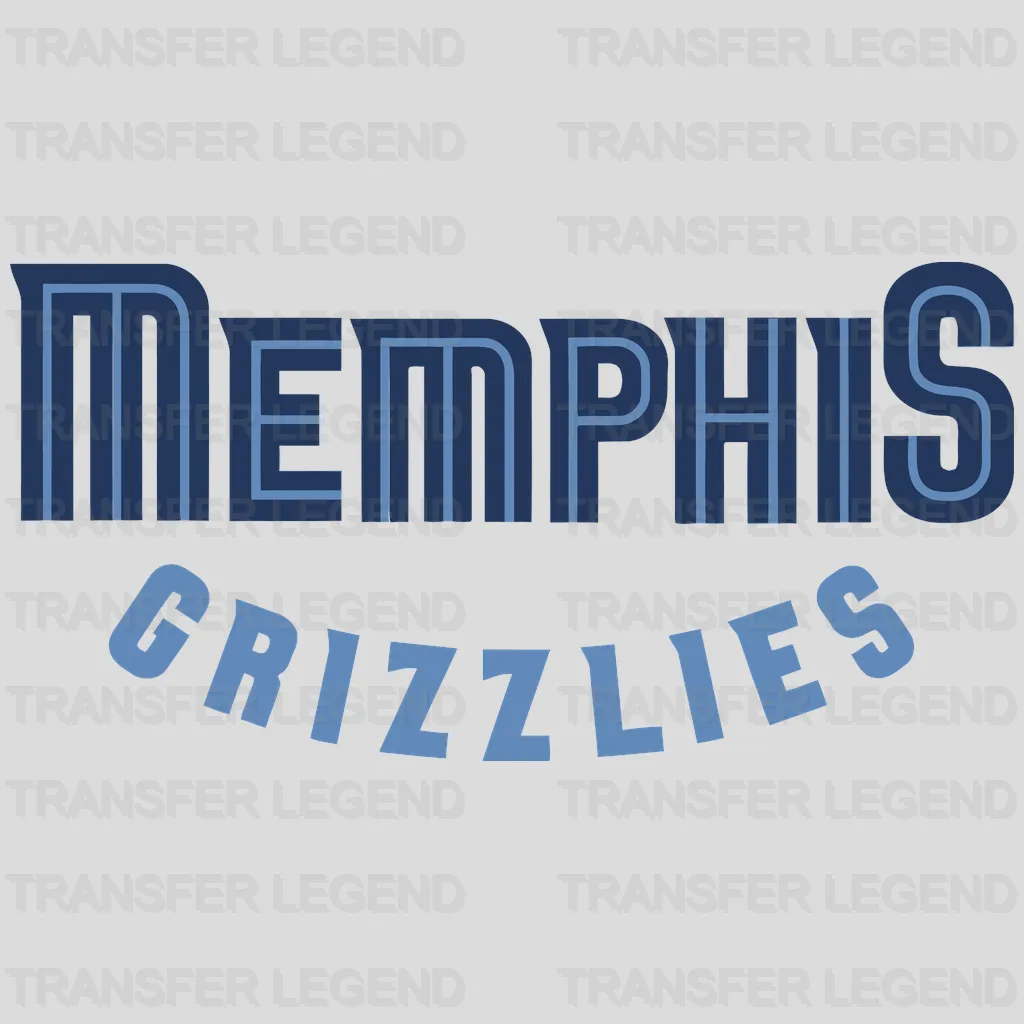 Memphis Grizzlies Arched “Memphis / Grizzlies” Wordmark NBA Design - DTF Heat Transfer