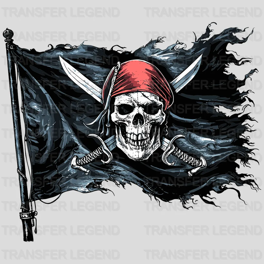 Skulls Flag Pirate Design - DTF Heat Transfer - transferlegend