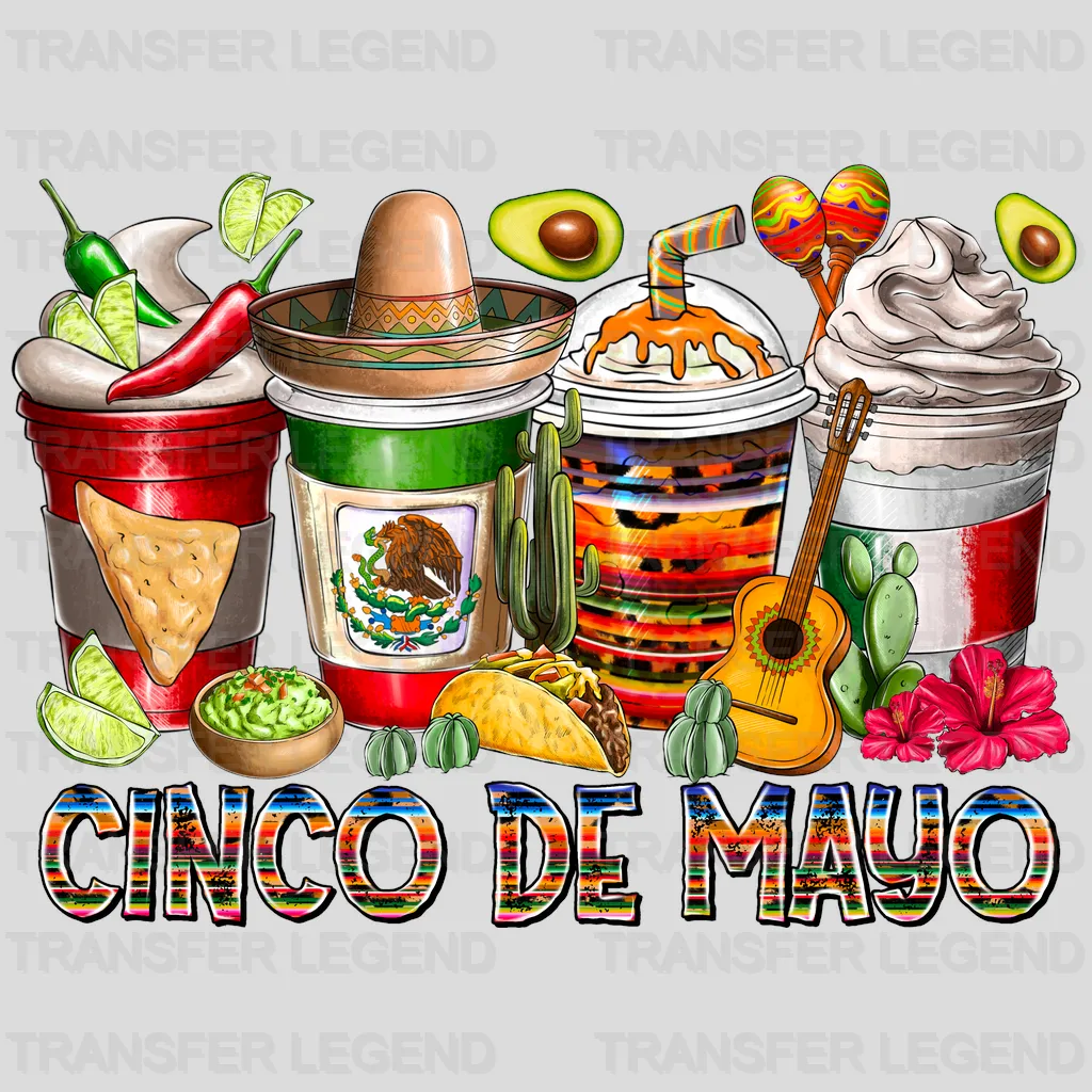 Cinco De Mayo Cups - Cinco De Mayo DTF heat transfer - transferlegend