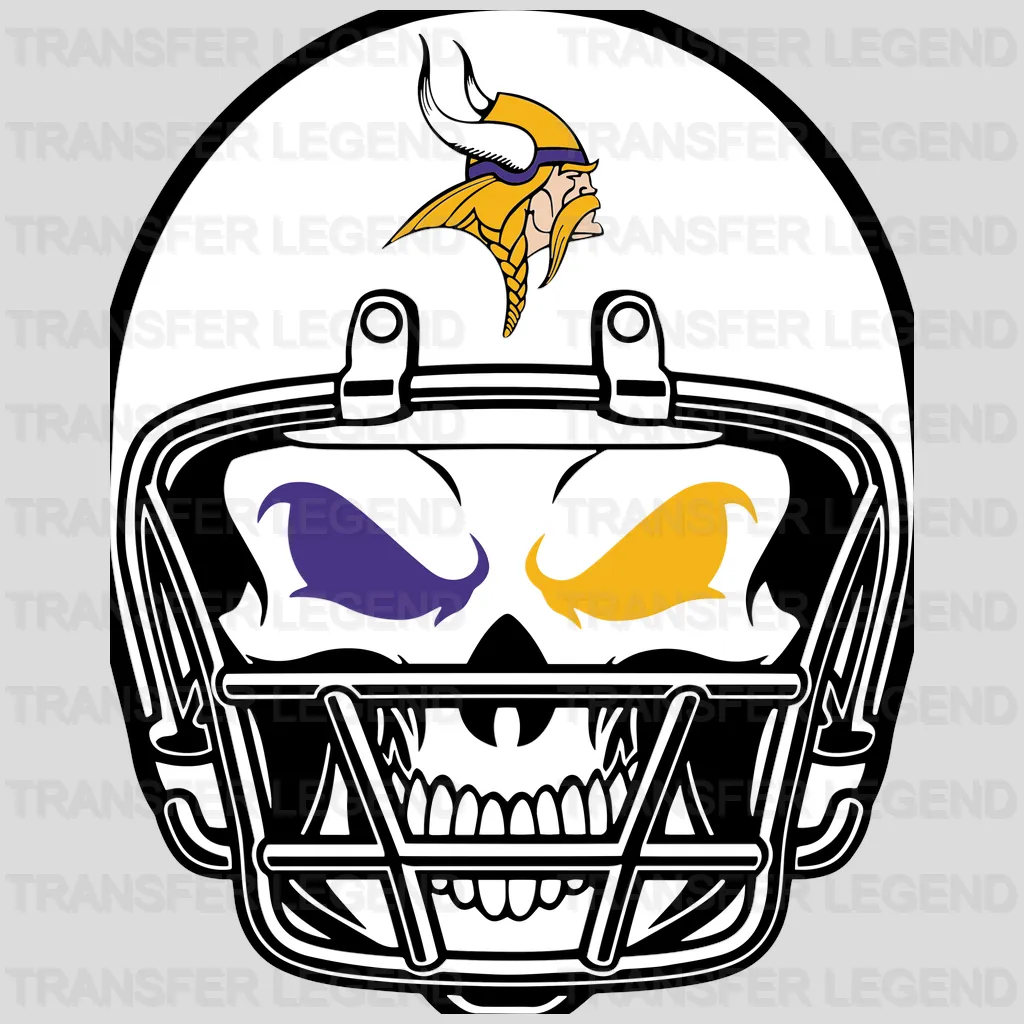 Minnesota Vikings Ornamented Skull Emblem NFL Design - DTF Heat Transfer