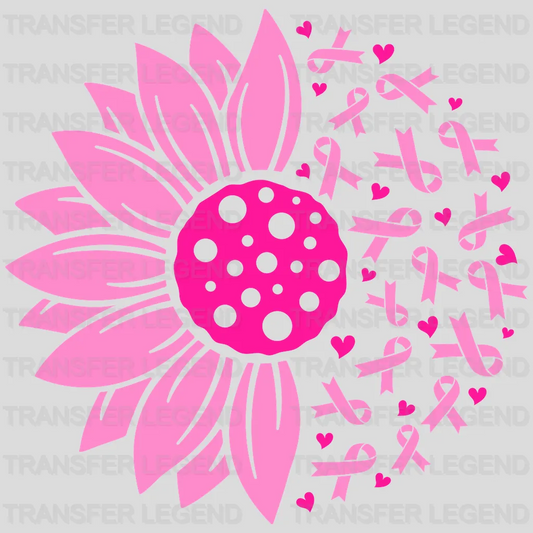 Brea Cancer Ribbon Sunflower Design - DTF heat transfer - transferlegend