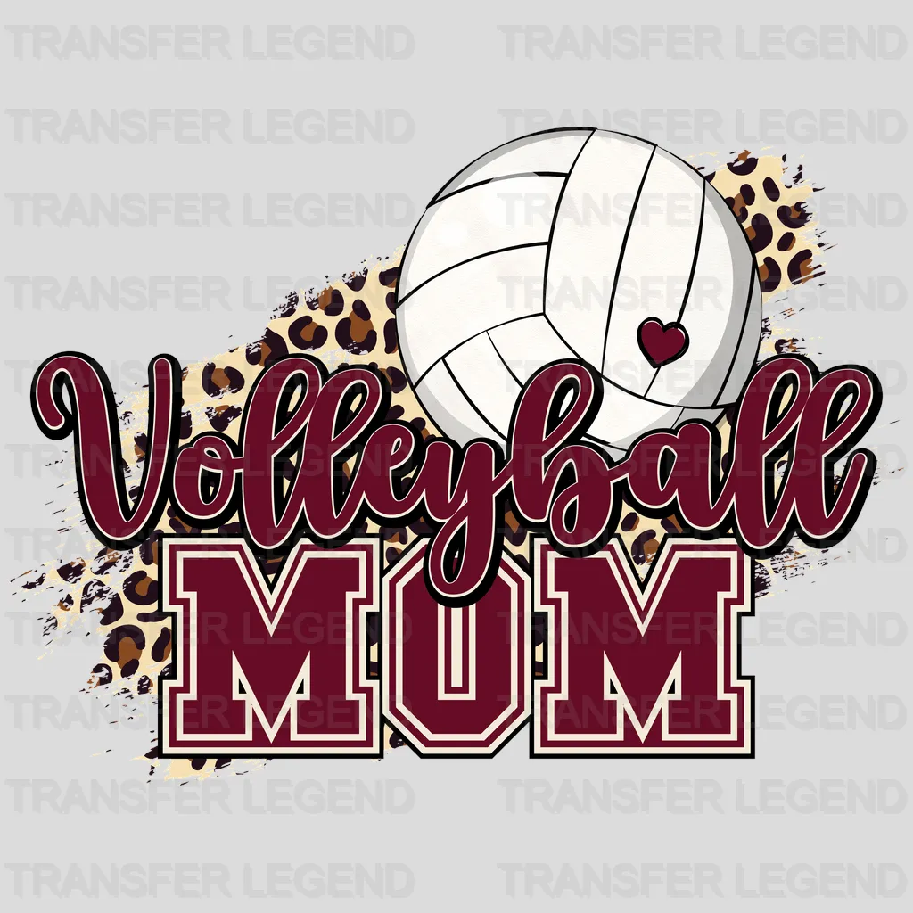 Volleyball Mom Leopard Design - DTF heat transfer - transferlegend