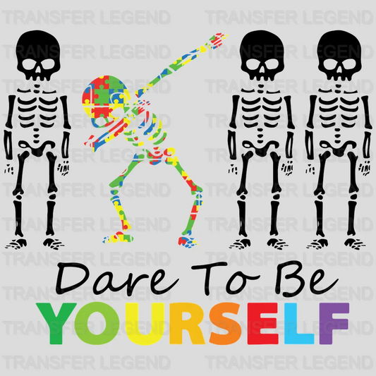 Dare To Be Yourself Auti Awareness Design - DTF heat transfer - transferlegend