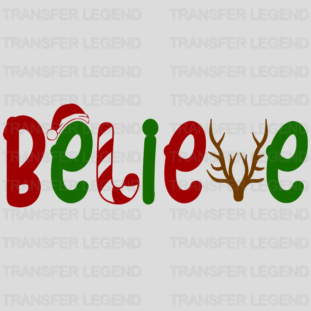 Believe Christmas Design, Christmas Design - DTF heat transfer - transferlegend