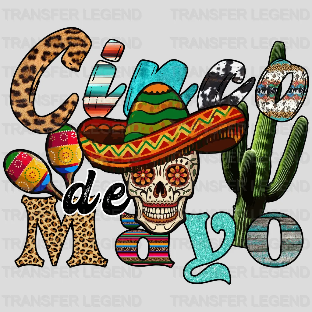 Cinco De Mayo Skull - Cinco De Mayo DTF heat transfer - transferlegend