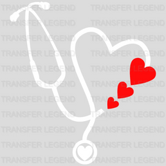 Stethoscope Heart Valentine's Day Design - DTF heat transfer - transferlegend