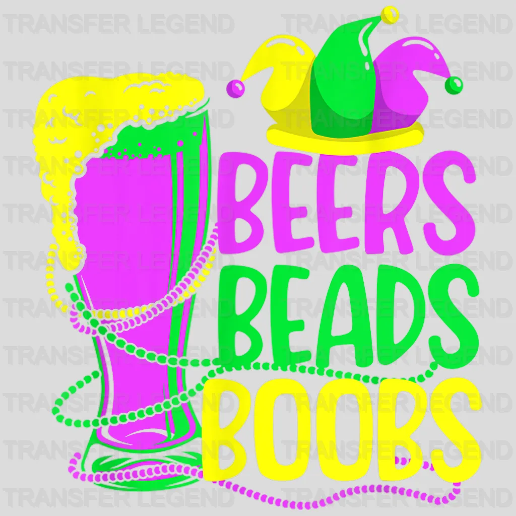 Bears Beads Boobs Mardi Gras Design- Mardi Gras DTF heat transfer - transferlegend