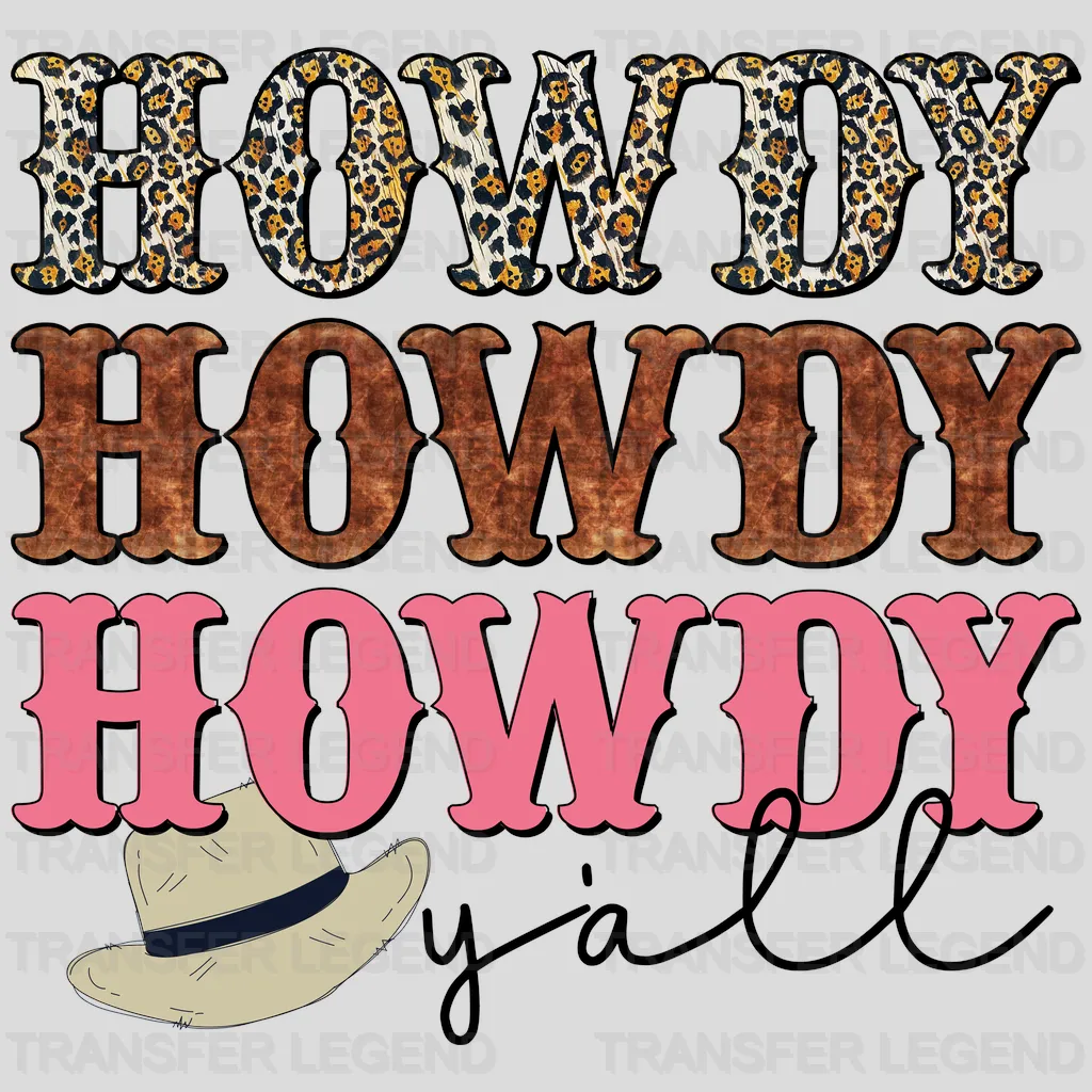 SOLID HOWDY HOWDY YALL - DTF heat transfer - transferlegend