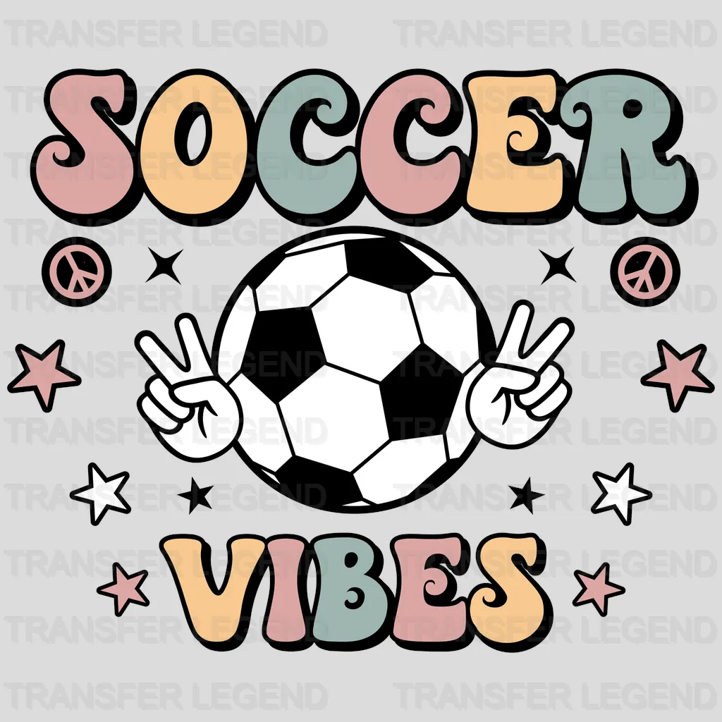 Peace Soccer Vibes DTF Transfer - transferlegend