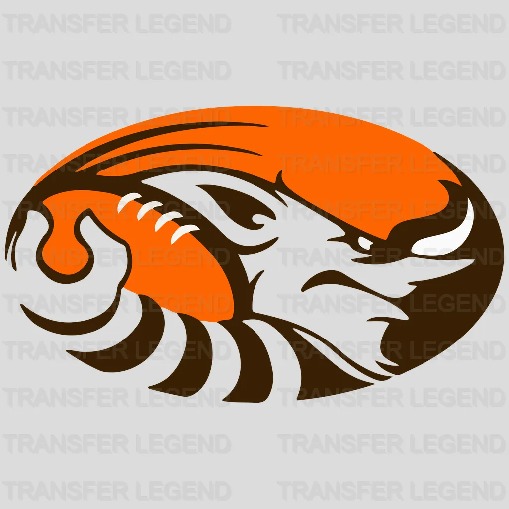 Cleveland Browns Swoosh Dog Head Emblem NFL Design - DTF Heat Transfer
