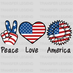 Peace Love America DTF Transfer - transferlegend