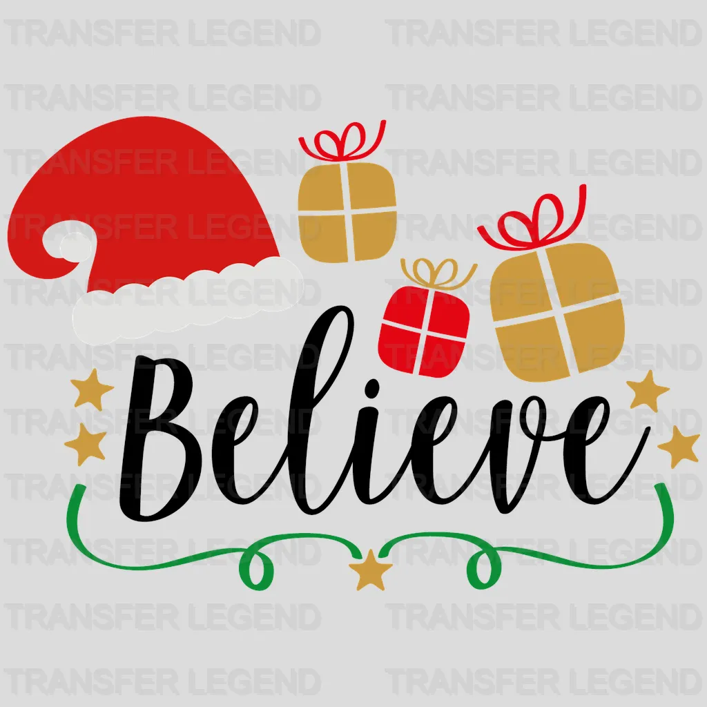 Believe Santa Christmas Design - DTF heat transfer - transferlegend