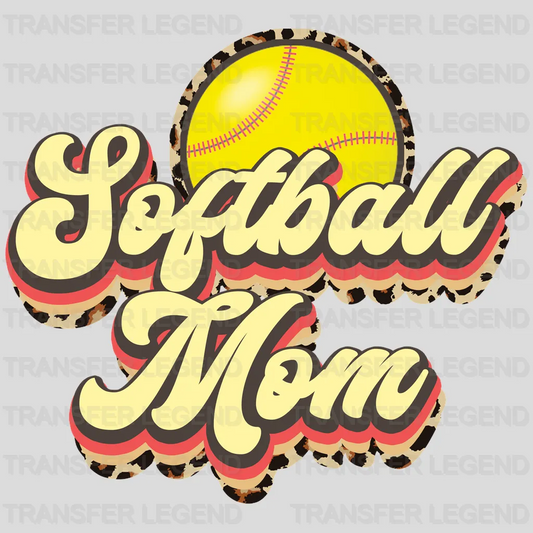 Softball Mom Mom Leopard DTF Transfer - transferlegend