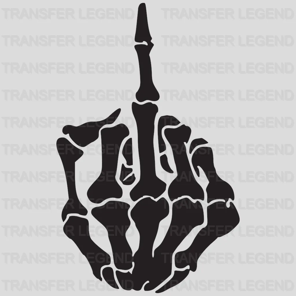 Skeleton Middle Finger Design - DTF heat transfer - transferlegend