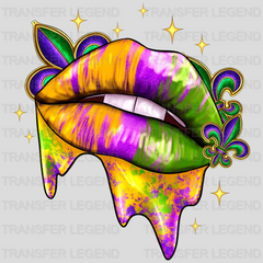 Lips Mardi Gras Design- Mardi Gras DTF heat transfer - transferlegend