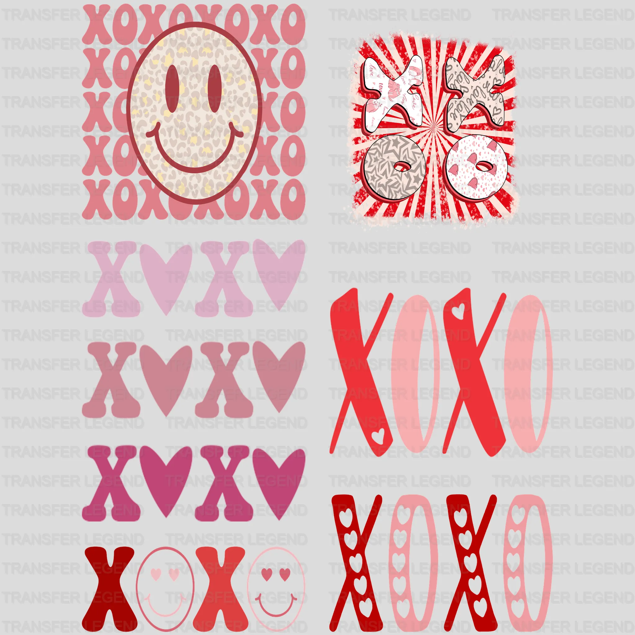 Valentine's Premade Gang sheet - 6 PCS 10 INCH - transferlegend