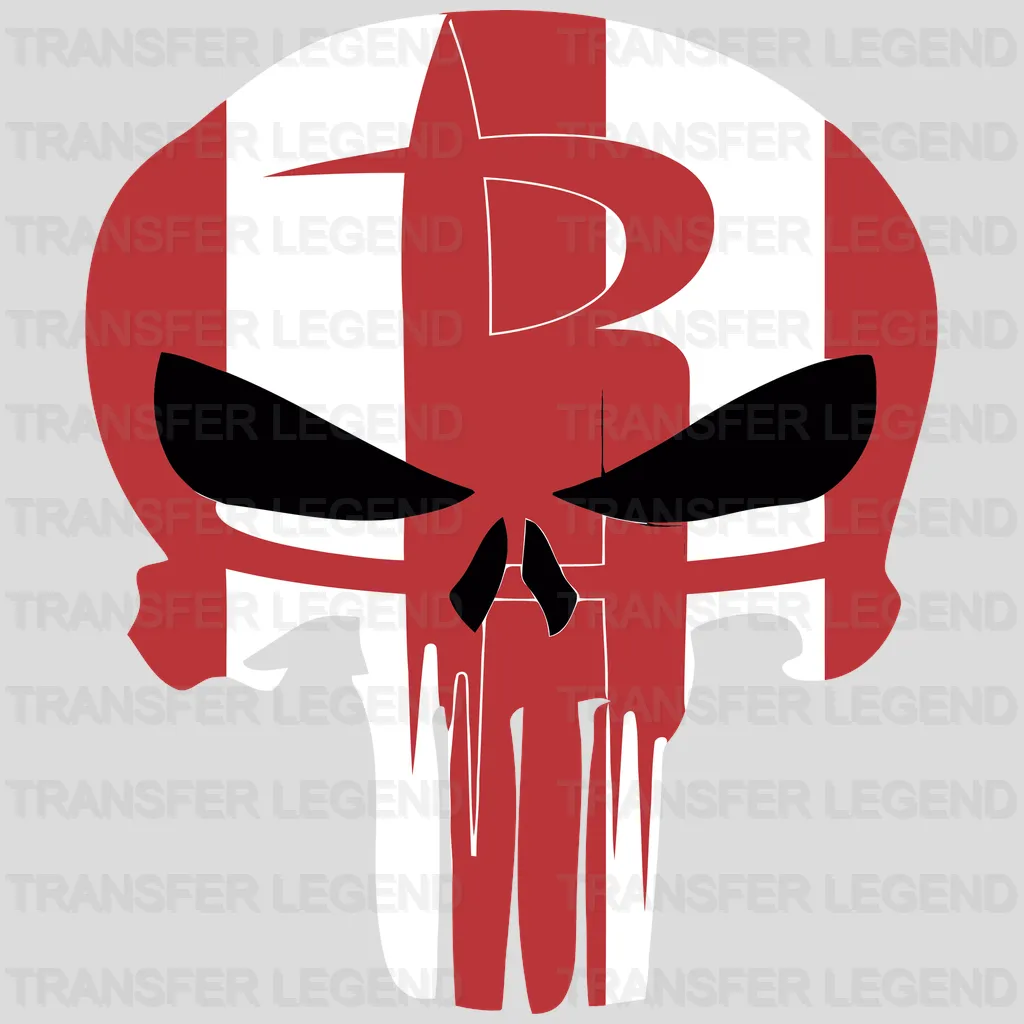 Houston Rockets Punisher-Style Skull Mark NBA Design - DTF Heat Transfer