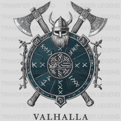 Axe Valhalla Shield Nordic Design - DTF Heat Transfer - transferlegend