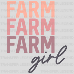 Farm Farm Farm Girl - Back to School - First Day of School - Farmer Kids  Design - DTF heat transfer - transferlegend