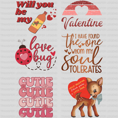 Valentine's Premade Gang sheet - 6 PCS 10 INCH - transferlegend