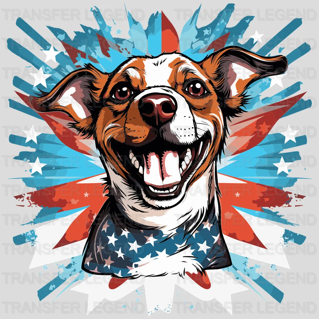 Happy Dog USA Design - DTF Heat Transfers - transferlegend