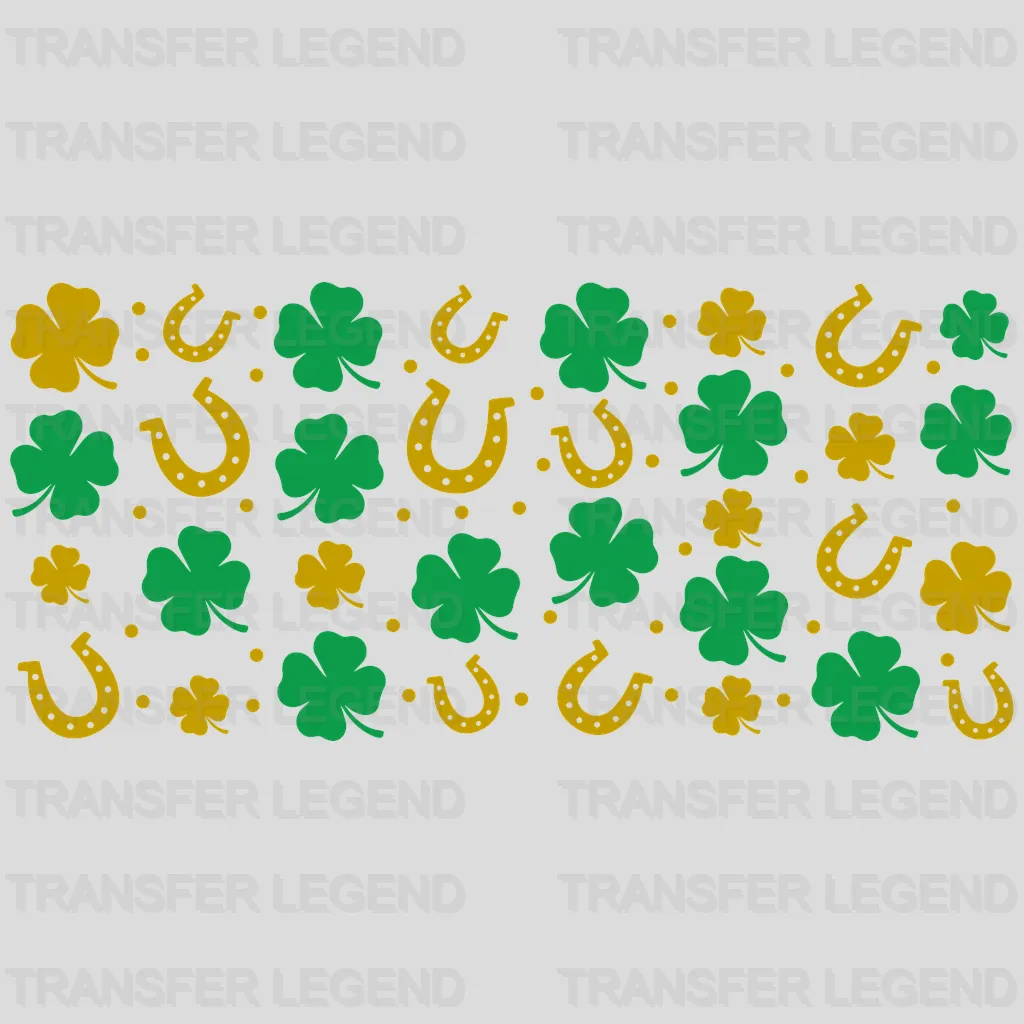 Horseshoe And Shamrocks UV DTF Transfer Cup Wrap UV DTF Sticker - transferlegend