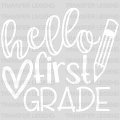 Hello First Grade 100 Days Of School Design - DTF heat transfer - transferlegend