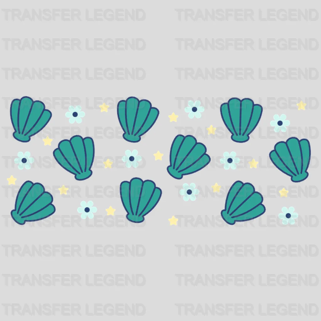 Shells And Flowers UV DTF Transfer Cup Wrap UV DTF Sticker - transferlegend