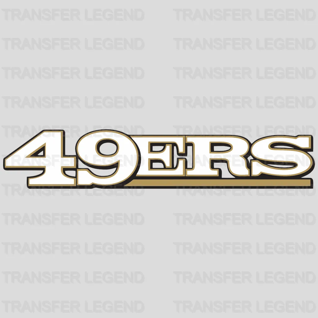 San Francisco 49ers Gold Beveled “49ERS” Wordmark NFL Design - DTF Heat Transfer